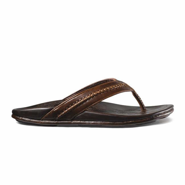 Olukai Men's Mea Ola Flip Flop - Dark Java US642-398